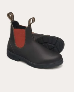 Blundstone testa di moro scuro 1918 in pelle liscia con elastico color coccio