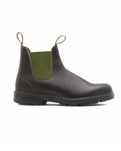 Blundstone testa di moro 519 in pelle liscia con elastico verde