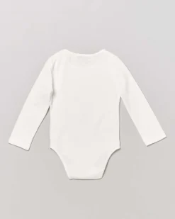 Body avorio in jersey con scollo a giro e maniche lunghe 9-18 mesi
