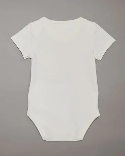 Body intimo Calvin Klein avorio in cotone stretch a maniche corte