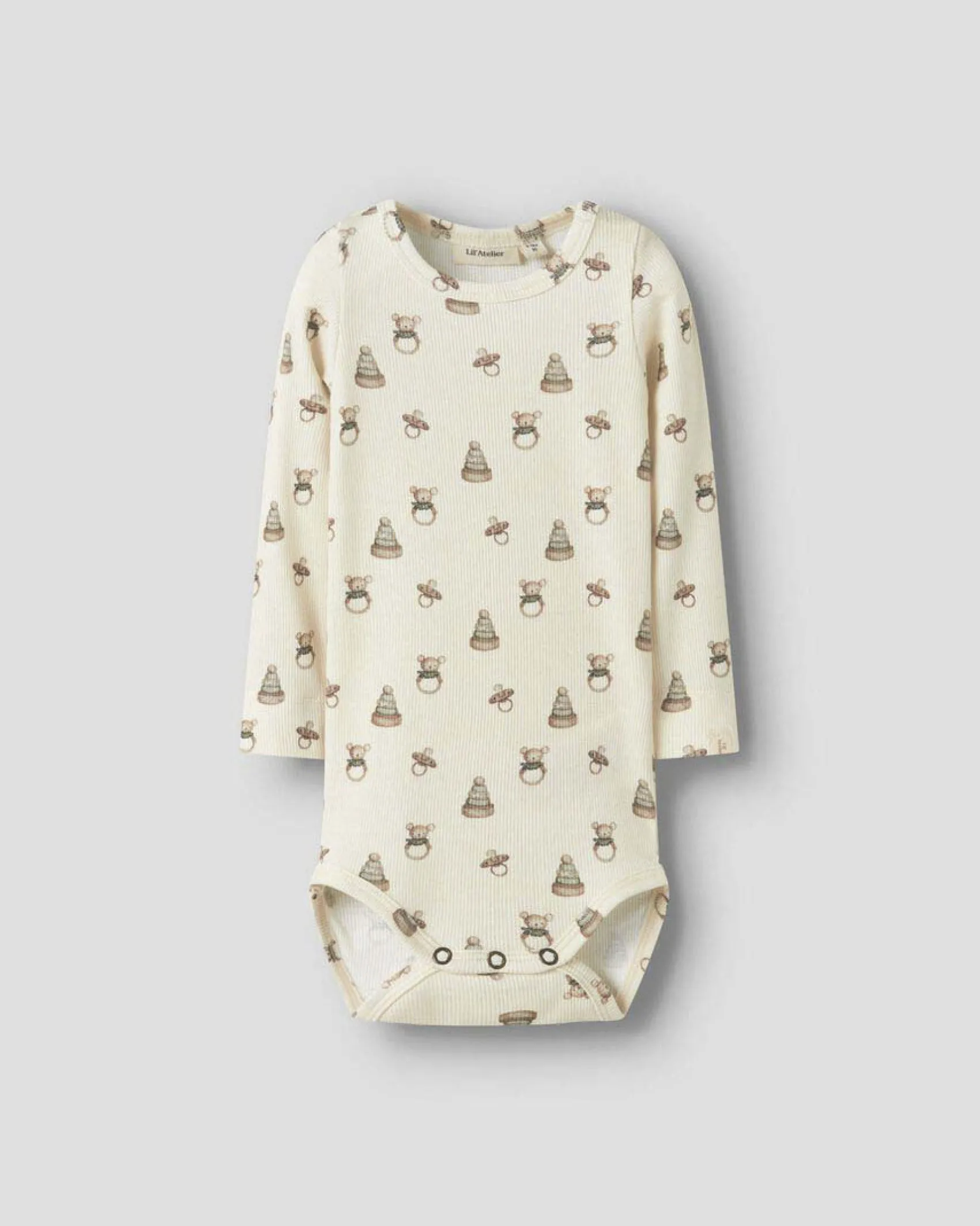 Body Lil'Atelier avorio a maniche lunghe con fantasia giochini