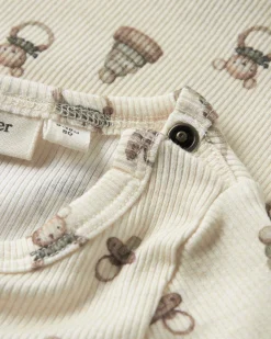 Body Lil'Atelier avorio a maniche lunghe con fantasia giochini