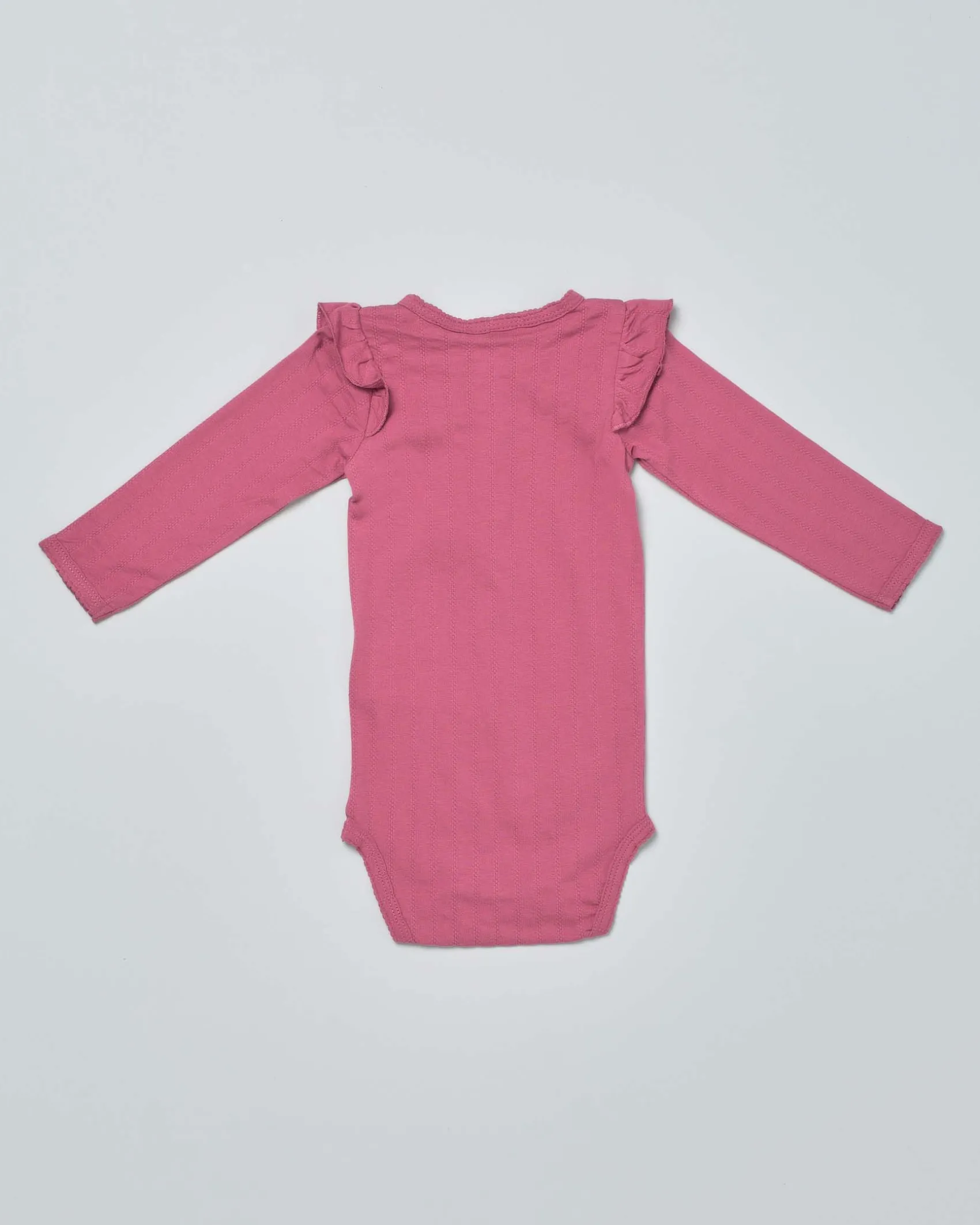 Body Lil'Atelier rosa in cotone operato a manica lunga
