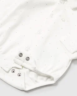 Body Mayoral bianco con puntini neri e maniche lunghe