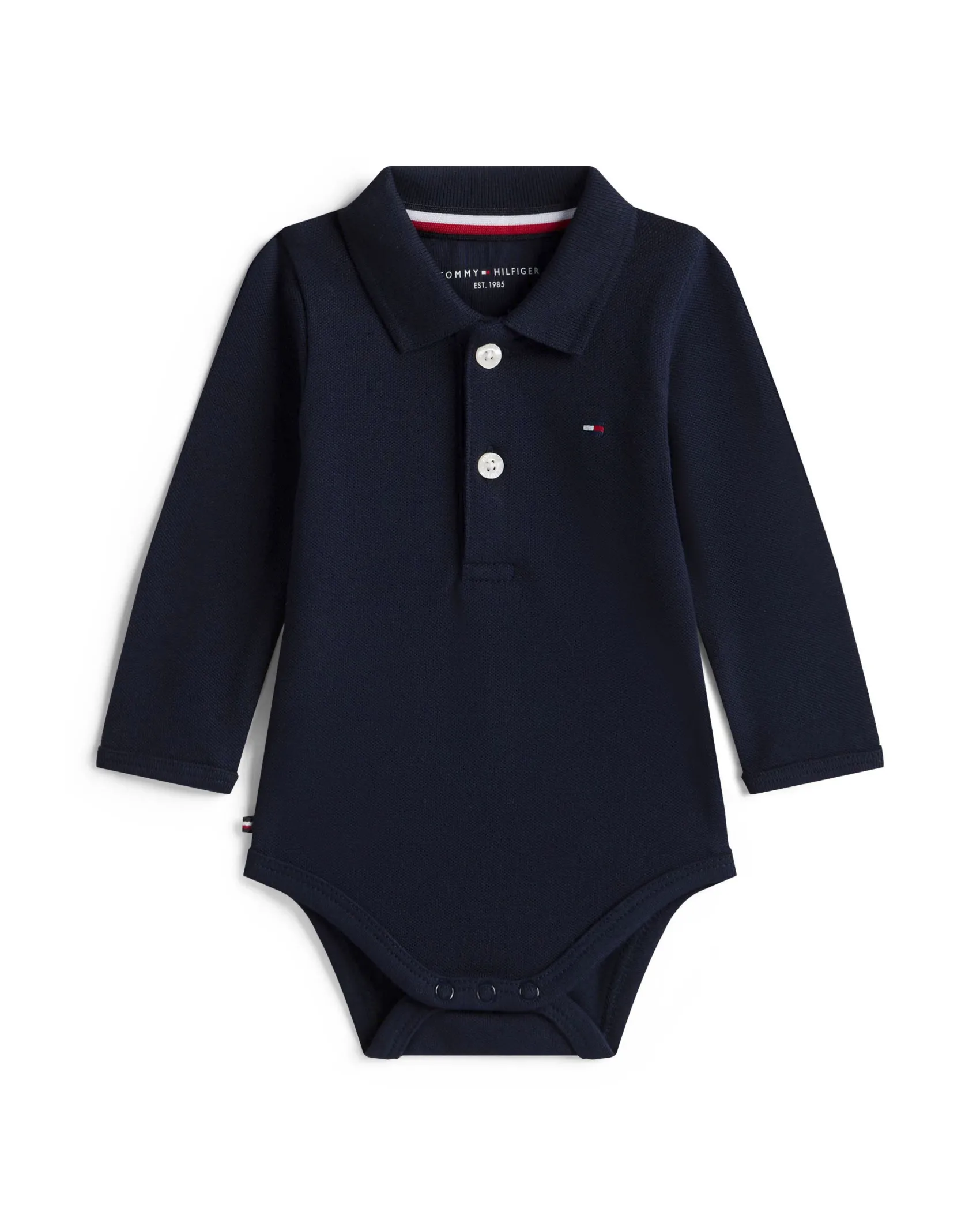 Body polo Tommy Hilfiger blu in piquè di cotone