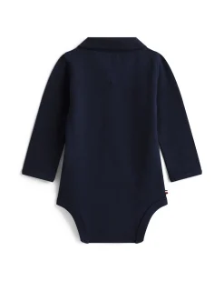 Body polo Tommy Hilfiger blu in piquè di cotone
