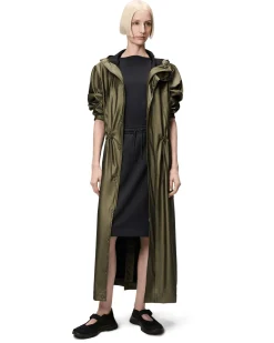 Bold Longest Jacket verde militare oversize con cappuccio e coulisse inserite sui fianchi