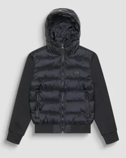 Bomber Antony Morato in nylon nero imbottito con cappuccio