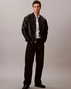 Bomber Calvin Klein Jeans nero in similpelle