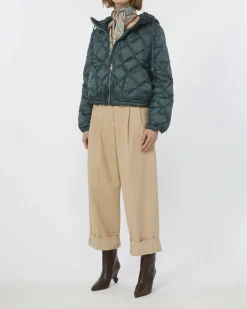 Bomber color ottanio trapuntato Weekend Max Mara con cappuccio