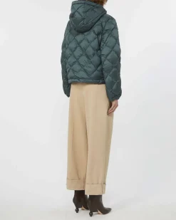 Bomber color ottanio trapuntato Weekend Max Mara con cappuccio