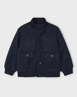 Bomber Mayoral in panno blu a collo alto