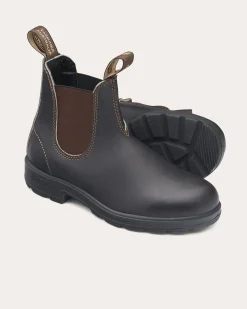 Boots color testa di moro modello 500 in pelle liscia con elastici laterali marroni