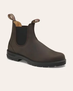 Boots testa di moro modello 2340 in pelle liscia effetto invecchiato con elastlici laterali