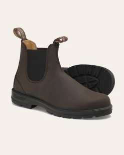 Boots testa di moro modello 2340 in pelle liscia effetto invecchiato con elastlici laterali