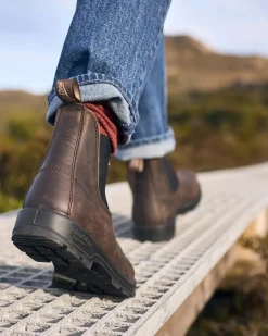 Boots testa di moro modello 2340 in pelle liscia effetto invecchiato con elastlici laterali