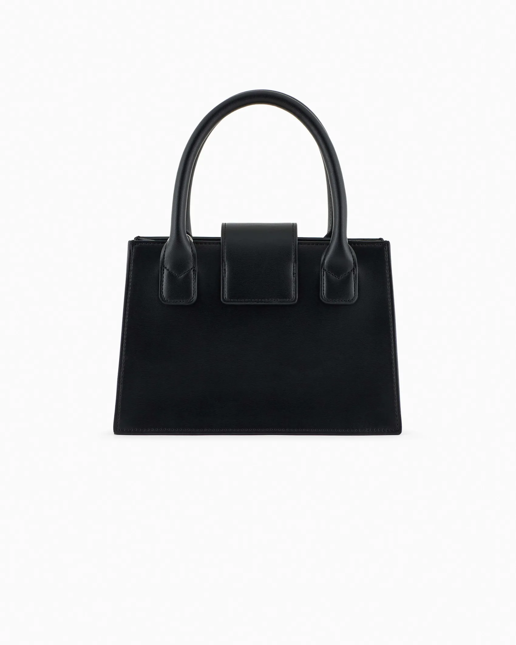 Borsa a mano Armani Exchange nera in similpelle con dettaglio logo in rilievo