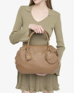 Borsa a mano Liu Jo Accessories noce in similpelle martellata