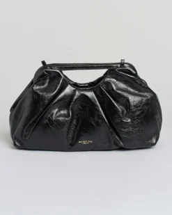 Borsa a mano My Best Bag modello Janine in pelle nera semi lucida con tracolla rimovibile