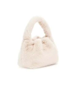 Borsa a sacchetto Guess in ecopelliccia beige