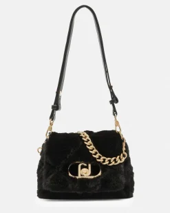 Borsa a spalla Liu Jo Accessories nera pelliccia sintetica matelassé