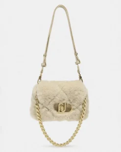 Borsa a spalla Liu Jo Accessories sabbia pelliccia sintetica matelassé