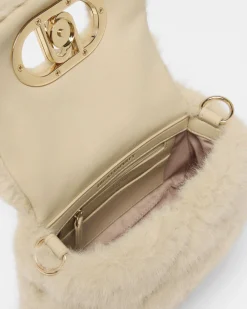 Borsa a spalla Liu Jo Accessories sabbia pelliccia sintetica matelassé