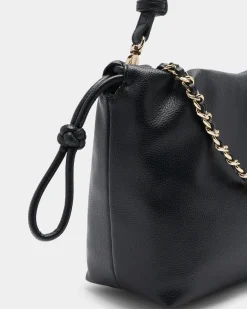 Borsa a spalla Liu Jo Accessories nera effetto bottalato con catena