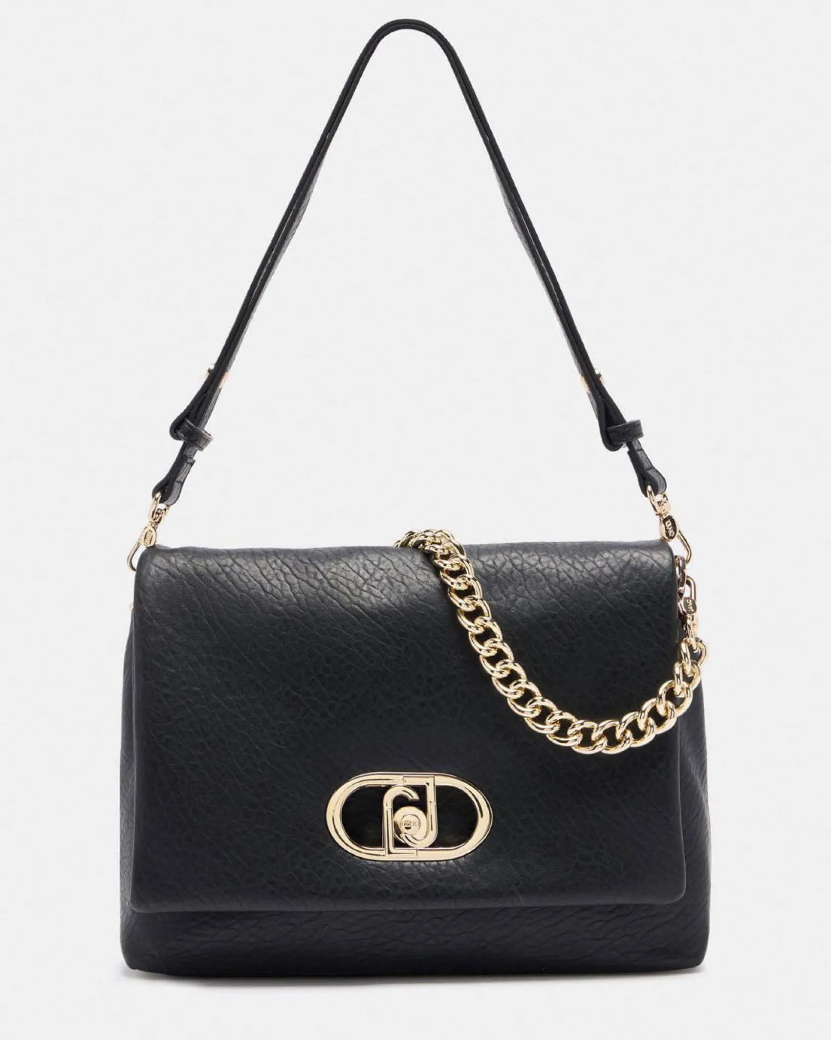 Borsa a spalla Liu Jo Accessories nera con catena in rilievo