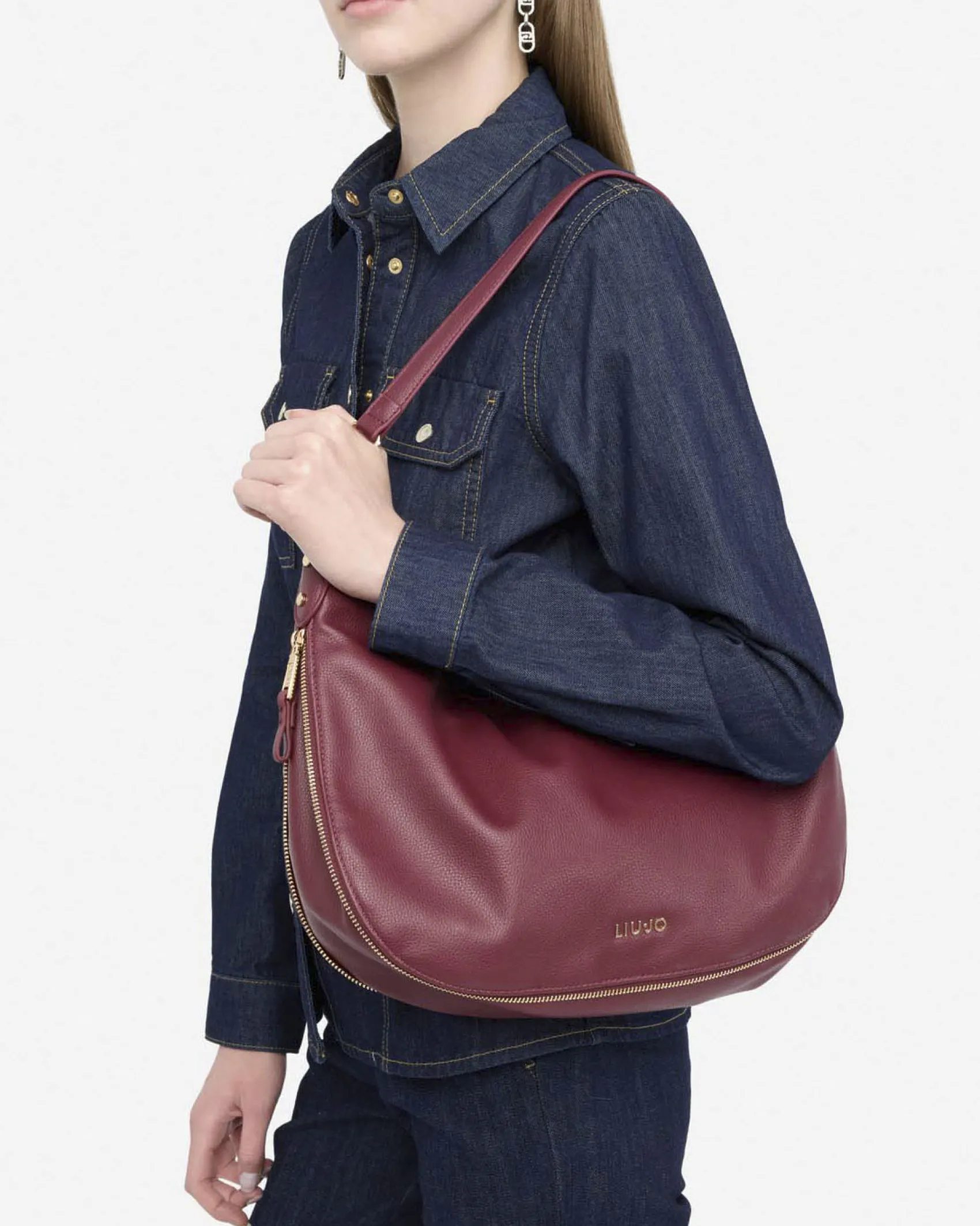 Borsa a spalla Liu Jo Accessories bordeaux in similpelle