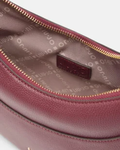 Borsa a spalla Liu Jo Accessories bordeaux in similpelle martellata