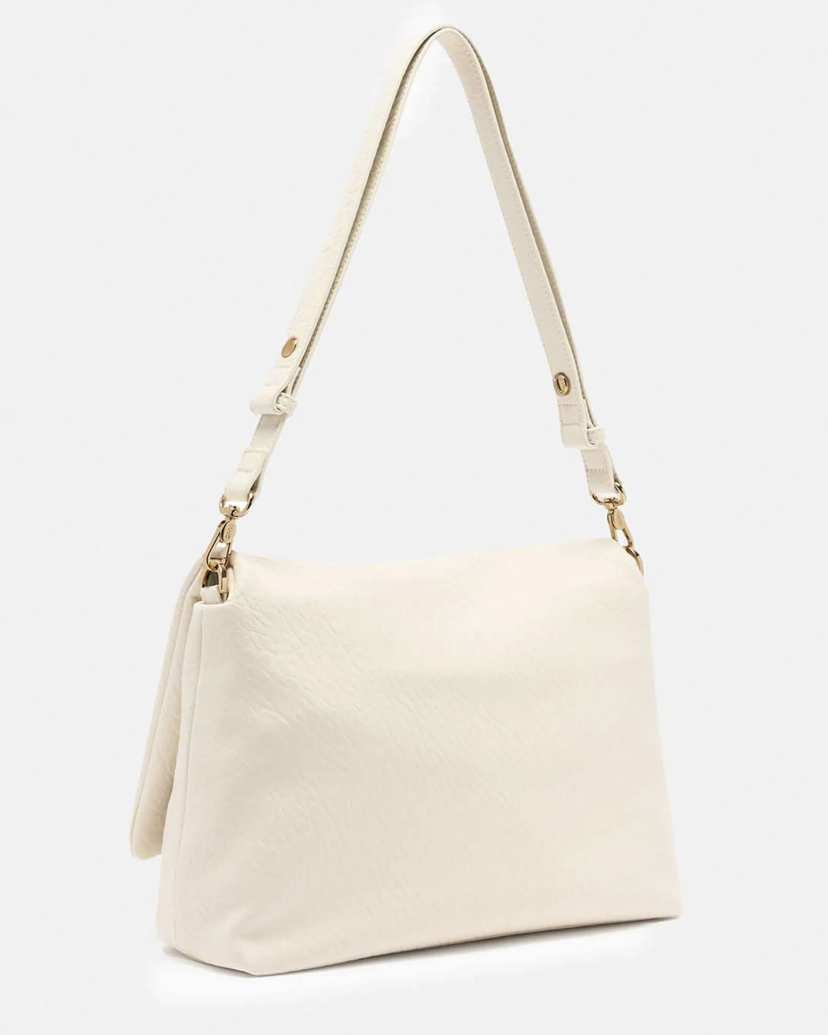 Borsa a spalla Liu Jo Accessories panna in similpelle martellata
