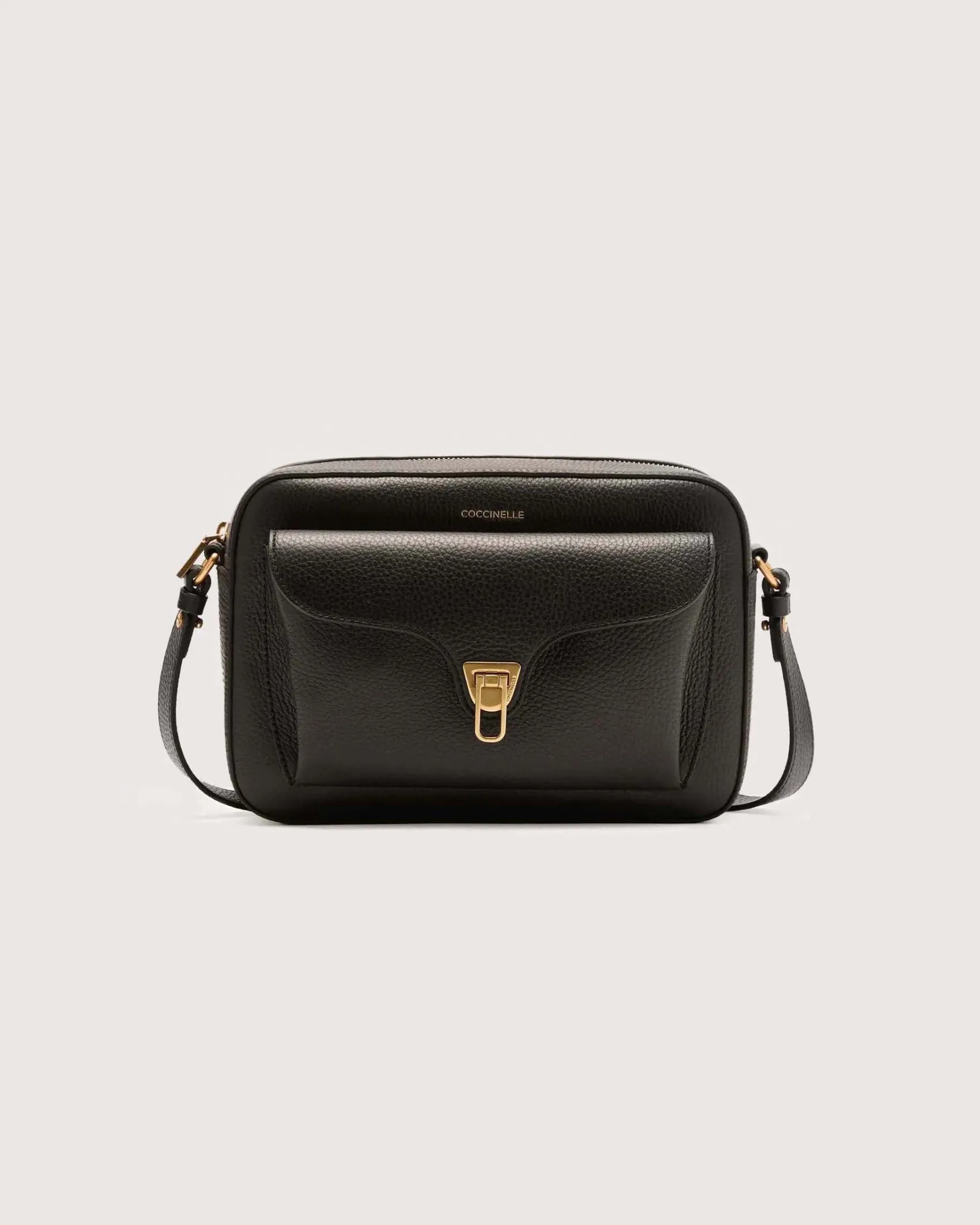 Borsa a tracolla bordeaux Coccinelle Beat Soft Large in pelle con tasca esterna e chiusura a girello