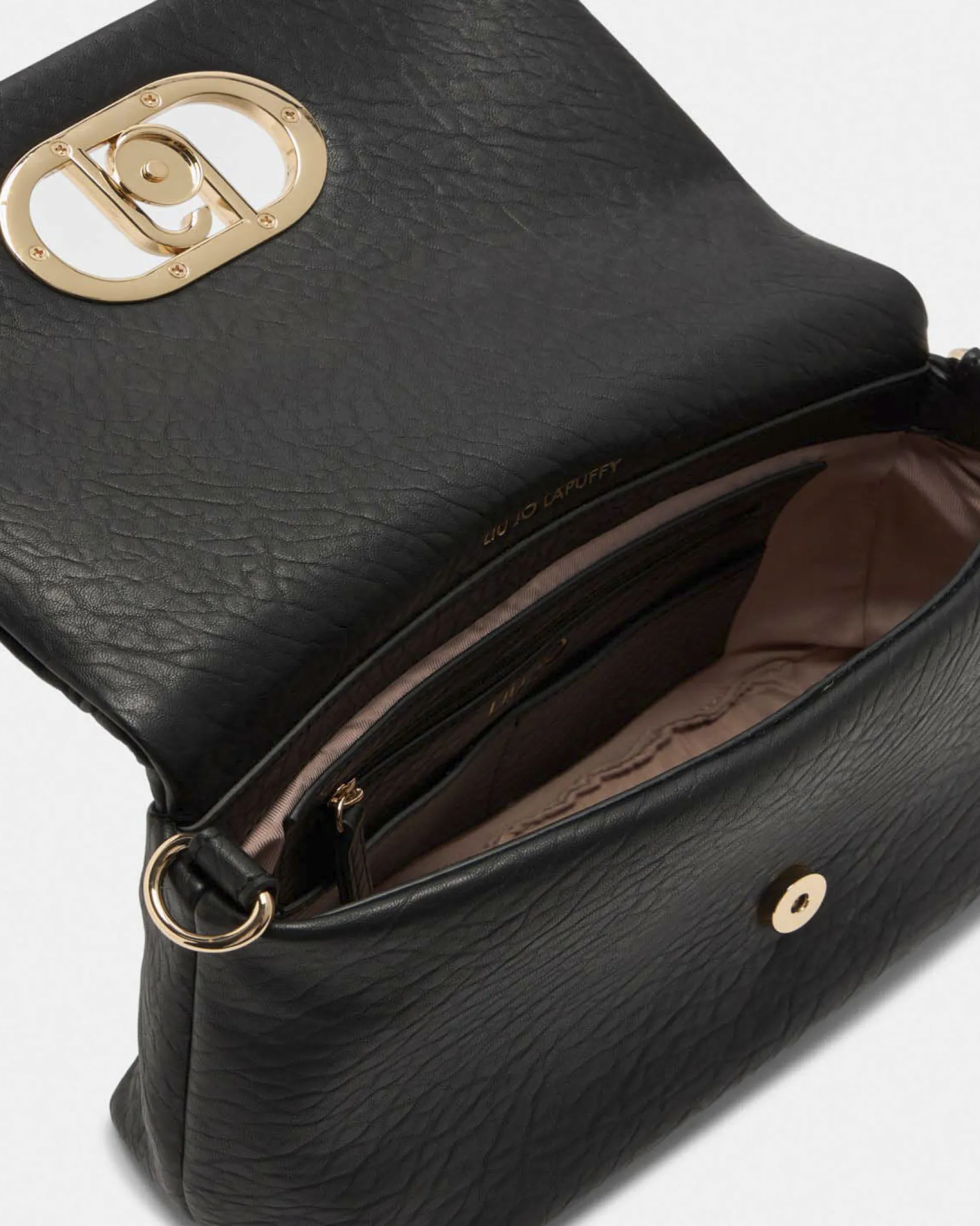 Borsa a tracolla Liu Jo Accessories nera in similpelle martellata