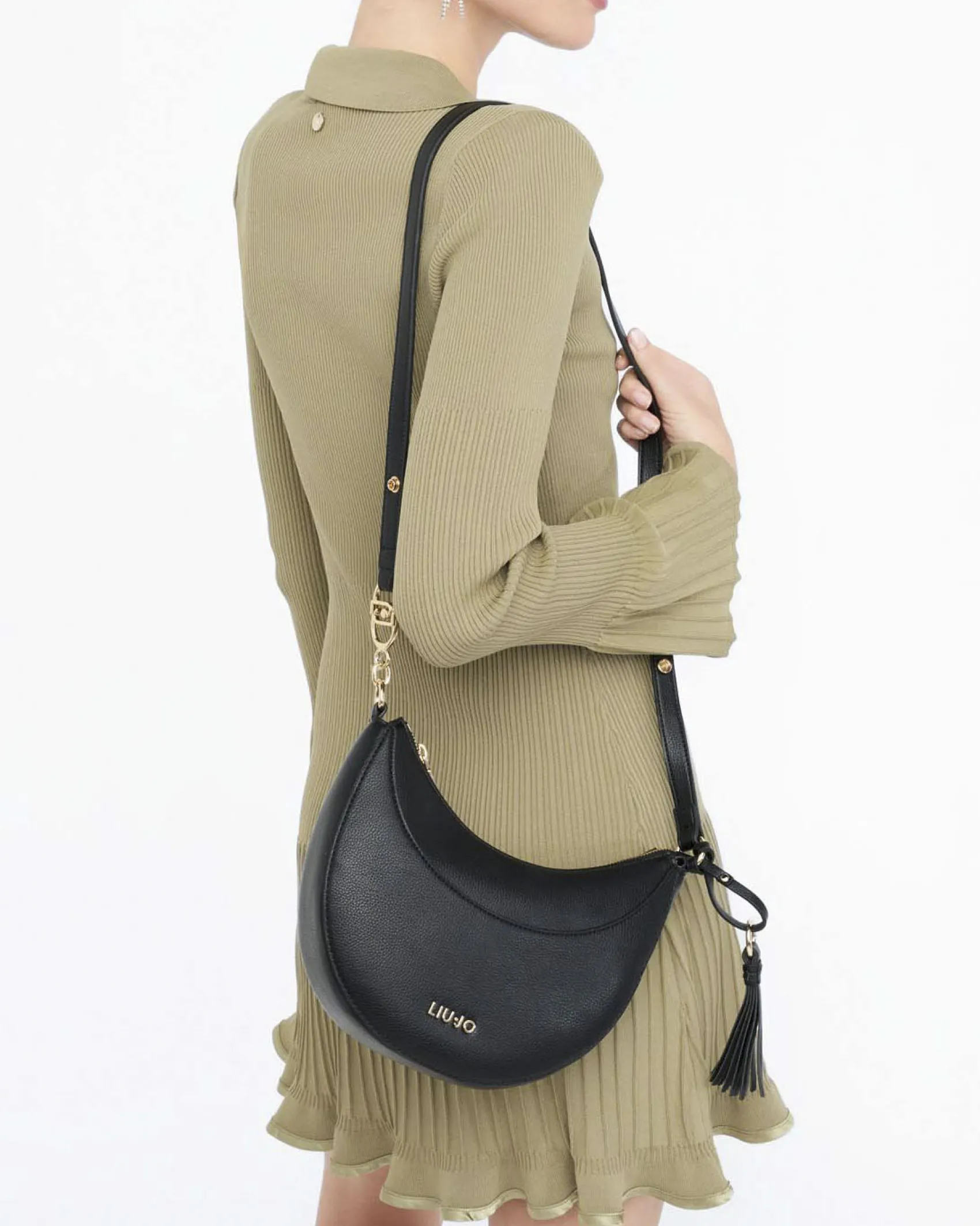 Borsa a tracolla Liu Jo Accessories nera con dettaglio nappina