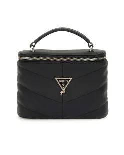 Borsa bauletto Guess nera trapuntata con tracolla a catena