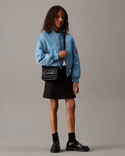 Borsa Calvin Klein a tracolla in similpelle nera con logo monogramma
