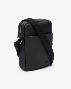 Borsa Lacoste a tracolla piccola nera in micro piqué