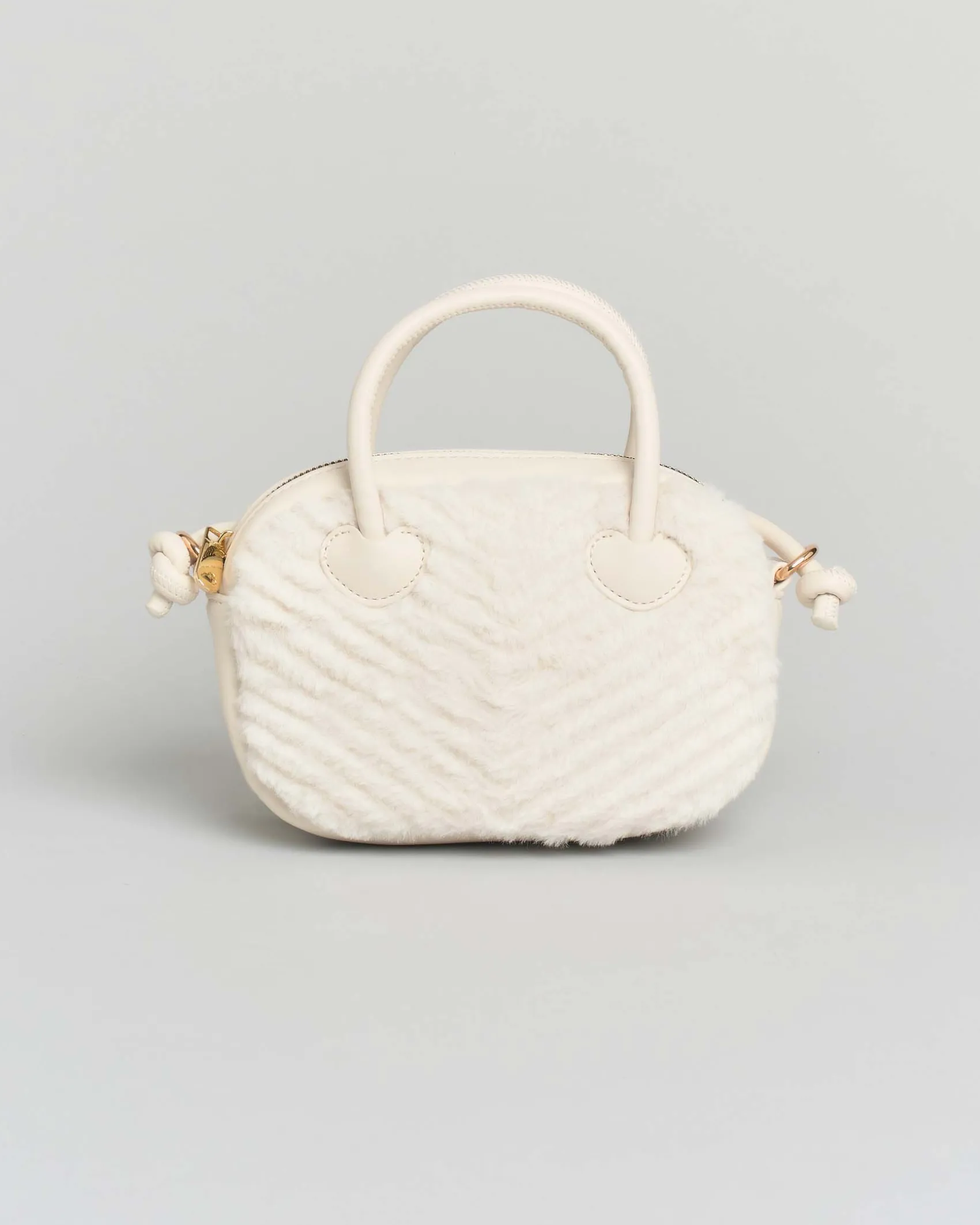Borsa Mayoral avorio in ecopelliccia con tracolla