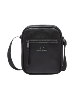 Borsa reporter Armani Exchange nera in similpelle martellata