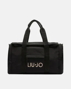 Borsa sportiva Liu Jo Sport nera in nylon con tracolla in rilievo