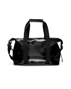 Borsa Weekend small nera effetto lucido con doppio manico e tracolla rimovibile