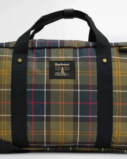 Borsone da viaggio Barbour in tessuto tartan check
