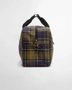 Borsone da viaggio Barbour in tessuto tartan check