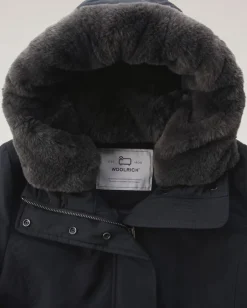 Boulder Parka blu con fodera interna al cappuccio in ecopelliccia tono su tono