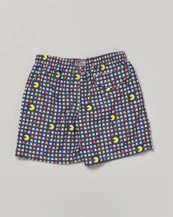 Boxer mare blu Jean Lighting con stampa Pac-Man© multicolor