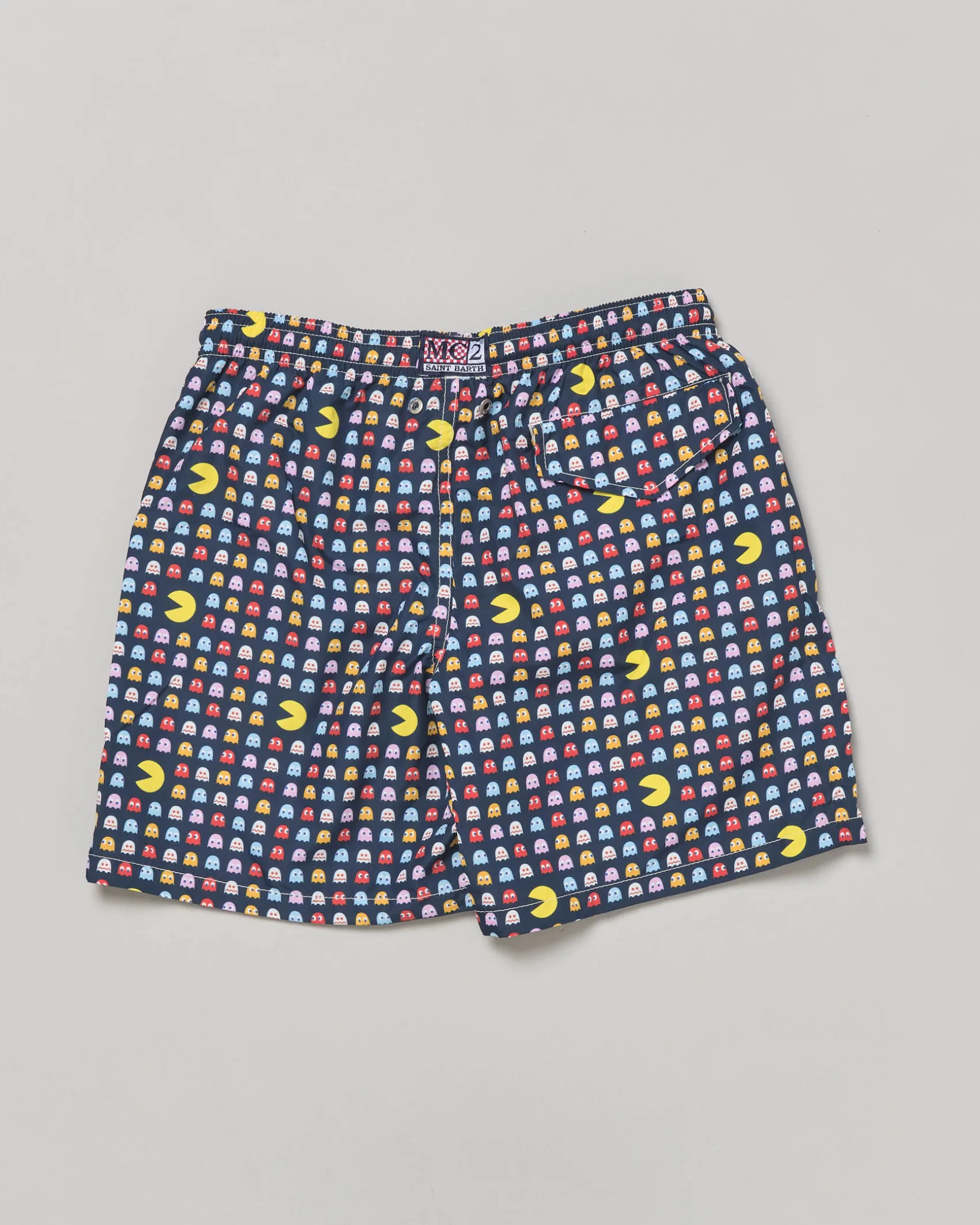 Boxer mare blu Jean Lighting con stampa Pac-Man© multicolor