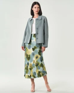 Caban azzurro Emme Marella in panno double con colletto a camicia