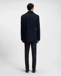 Caban Boss Hyde blu in panno di lana e cashmere