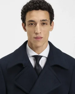 Caban Boss Hyde blu in panno di lana e cashmere